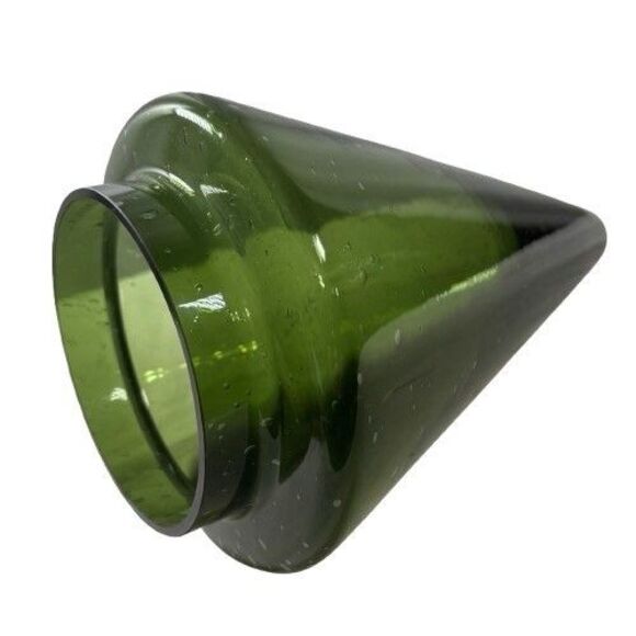 Lg Christmas Tree Art Glass Table Decoration Controlled Bubbles Hand Blown 11.5" - Picture 6 of 11